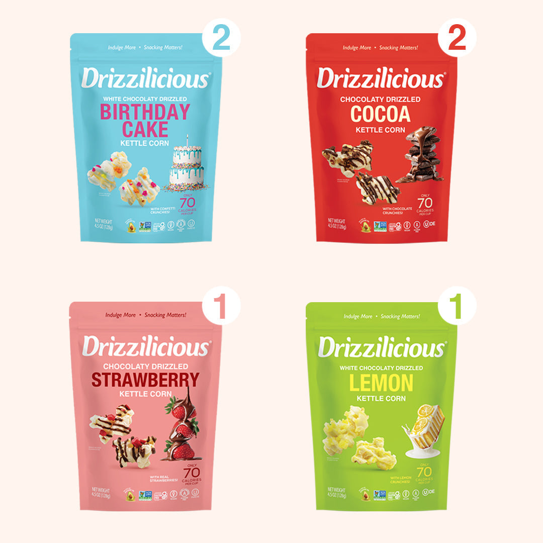 4 Flavor Drizzled Kettle Corn Variety Pack